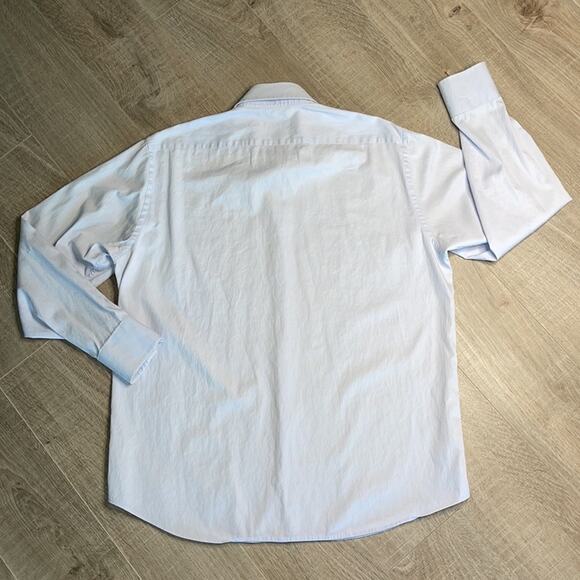 HUGO BOSS Light Blue Regular Fit Button Front Dress Shirt Men’s Size 17.5 Neck - Picture 9 of 9
